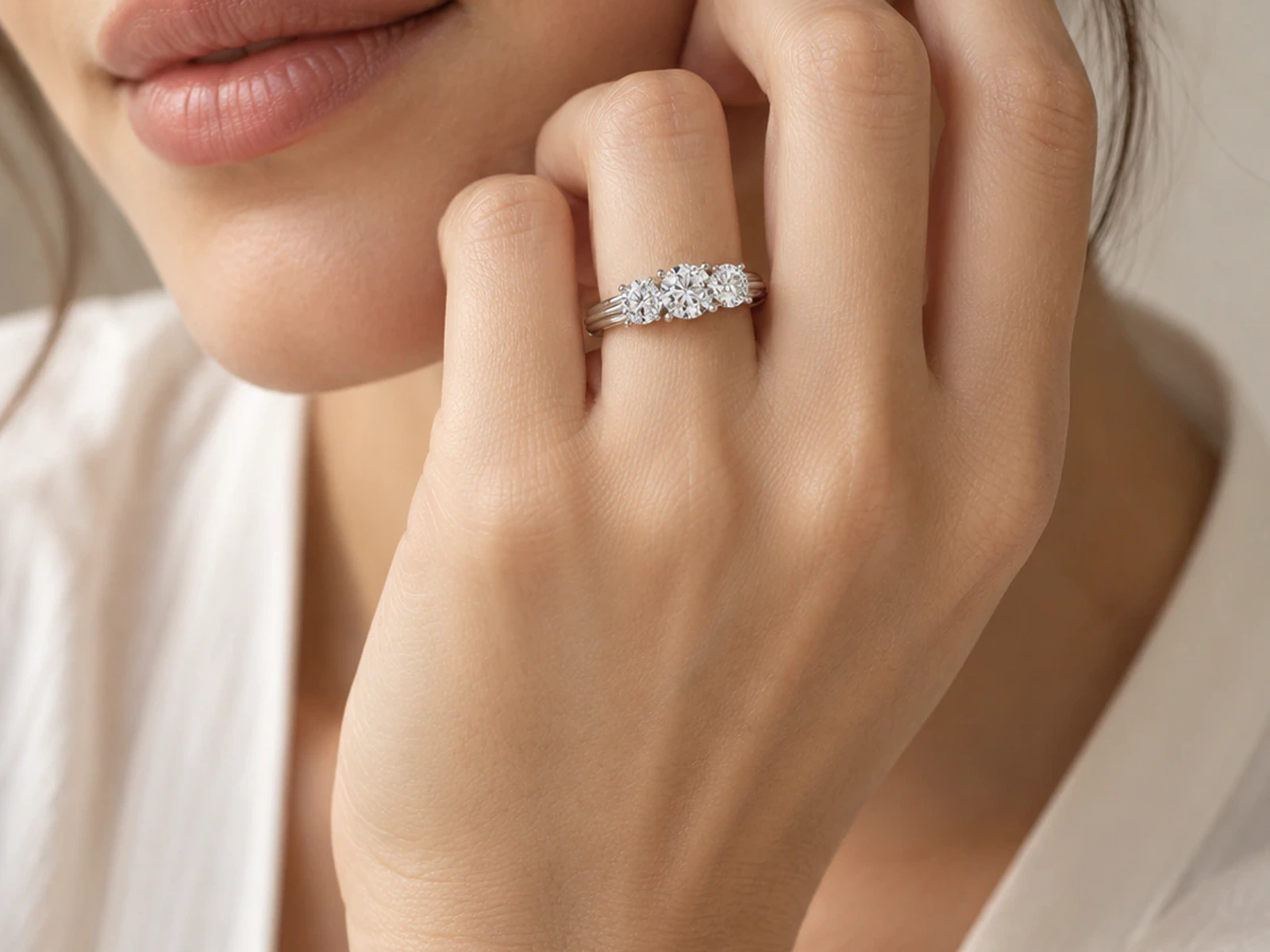 4114 in white gold, worn on a hand