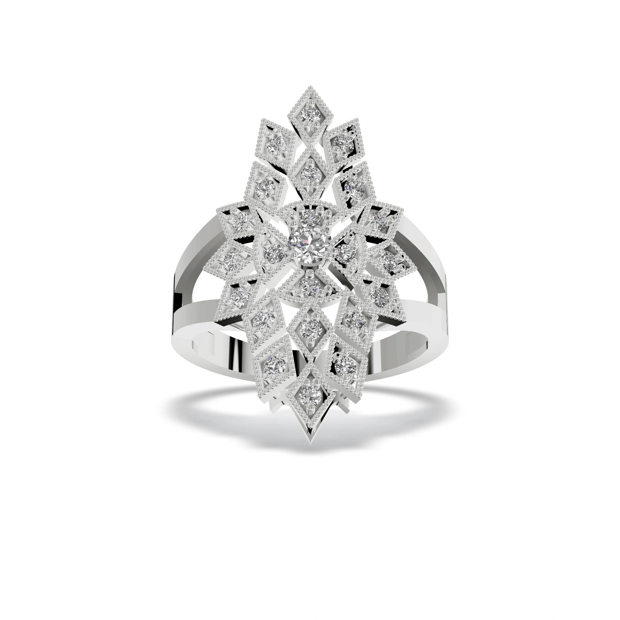 Vintage Milgrain Split-Shank Ring · Front view