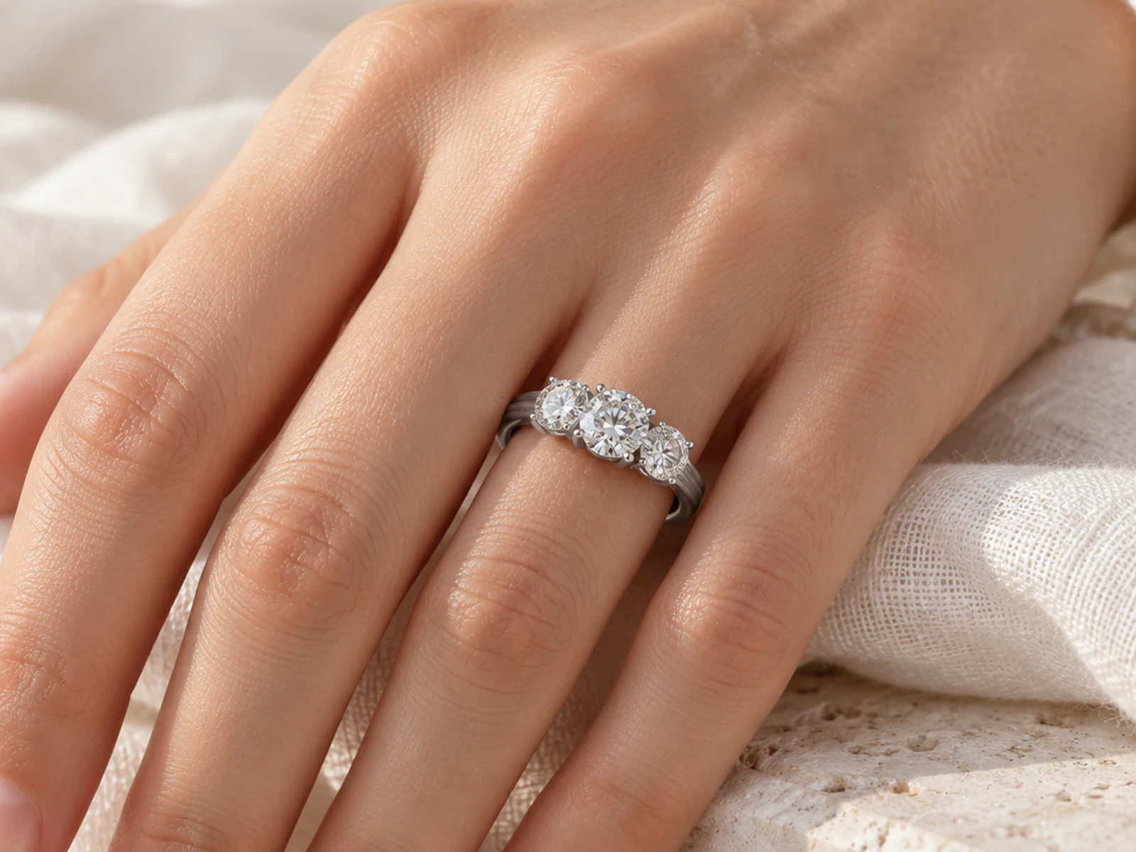 4114 in white gold, worn on a hand